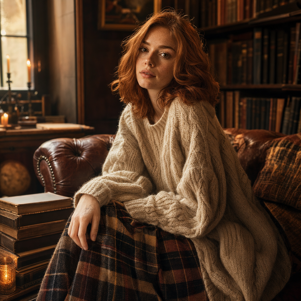 Dark Academia — ink-stained, candlelit, in love with old libraries