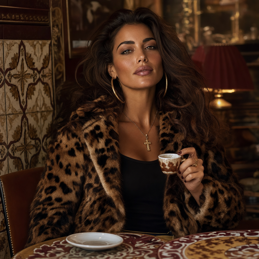 Mob Wife — fur coat, gold cross, a long memory