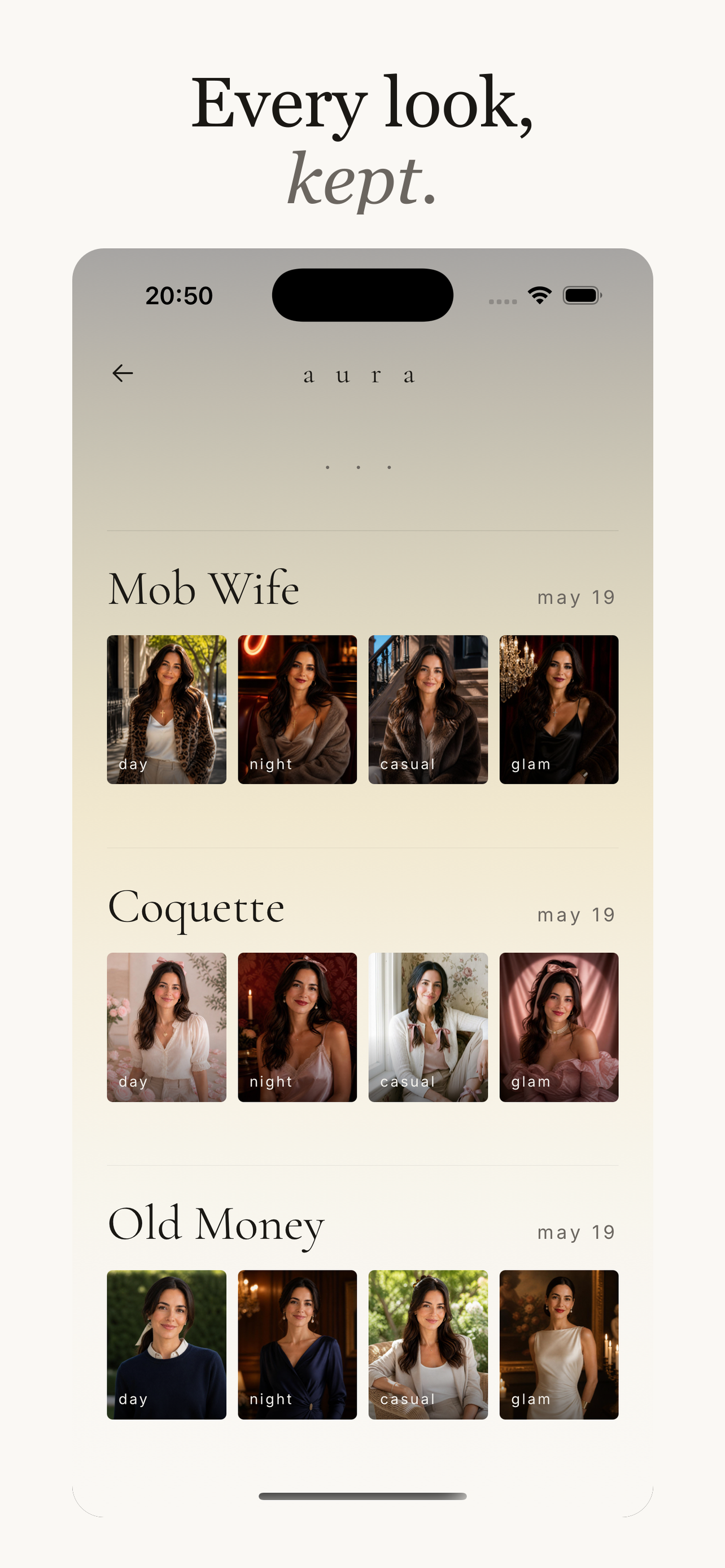Portraits gallery grouped by archetype